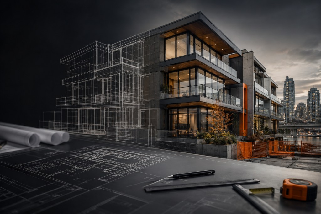 Architectural vision becoming a finished building