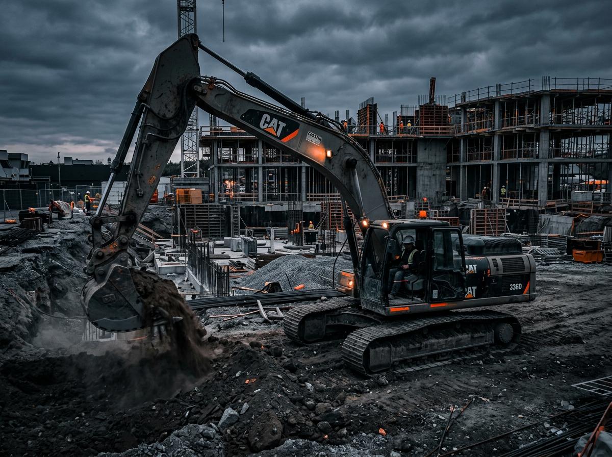 Excavator working at a Vancouver construction site